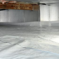 a crawl space with insulated walls and floors