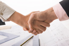 Customer Rated Service from our Basement Finishing Contractors- Handshake