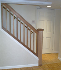 Renovated basement staircase in Maple Grove
