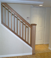 Renovated basement staircase in Elk River