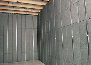 SilverGlo™ insulation and metal studs making up our Basement to Beautiful™ panels.  Installed in Winona.