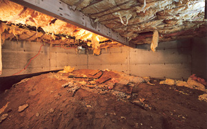 Crawl Space Moisture Barrier before in Duluth
