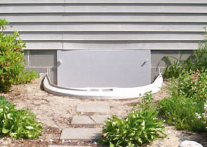 plastic crawl space access well installed in a Minneapolis crawl space