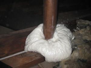 Spray foam being installed in a Minnesota and Wisconsin home