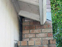 A chimney leaning away from the home on a Eau Claire foundation