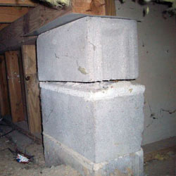 Collapsing crawl space support pillars Maple Grove