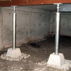 Installed crawl space jack post system in Eau Claire
