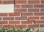 stair step cracking on a foundation wall in Saint Cloud