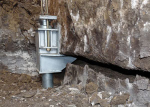 A properly installed foundation push pier system in Duluth repaired by our foundation contractors.