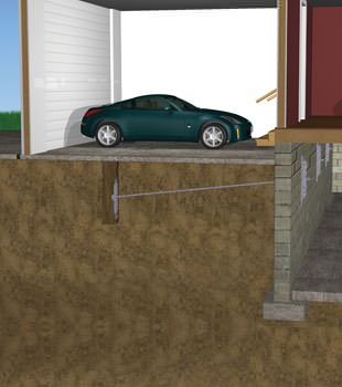 Graphic depiction of a street creep repair in a Aurora home