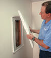 Duluth installation of wall anchor plate covers for a finished basement