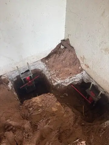 Excavated-boathouse-foundation-with-push-piers-installed-in-Moose-Lake-MN Foundation problem Excavated boathouse