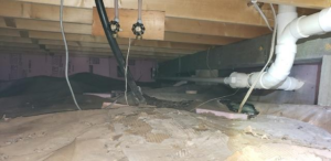 CleanSpace® vapor barrier installation in a Grand Marais, MN cabin crawl space