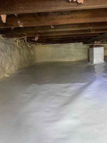 Completed crawl space repair project in Lake Nebagamon, WI