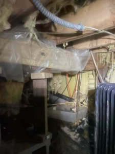 Water-damaged crawl space before SmartJack® installation in Park Rapids, MN
