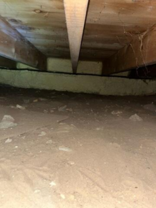 Flooded crawl space before waterproofing in Altoona, WI