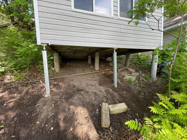 Cabin in Chetek WI stabilized with the SmartJack system after storm damage