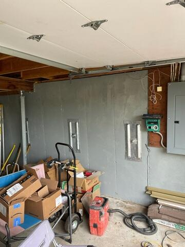 GeoLock Wall Anchors installed on a bowing garage wall in Turtle Lake WI