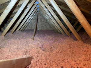 Tru-Soft cellulose insulation installed in Menomonie WI attic
