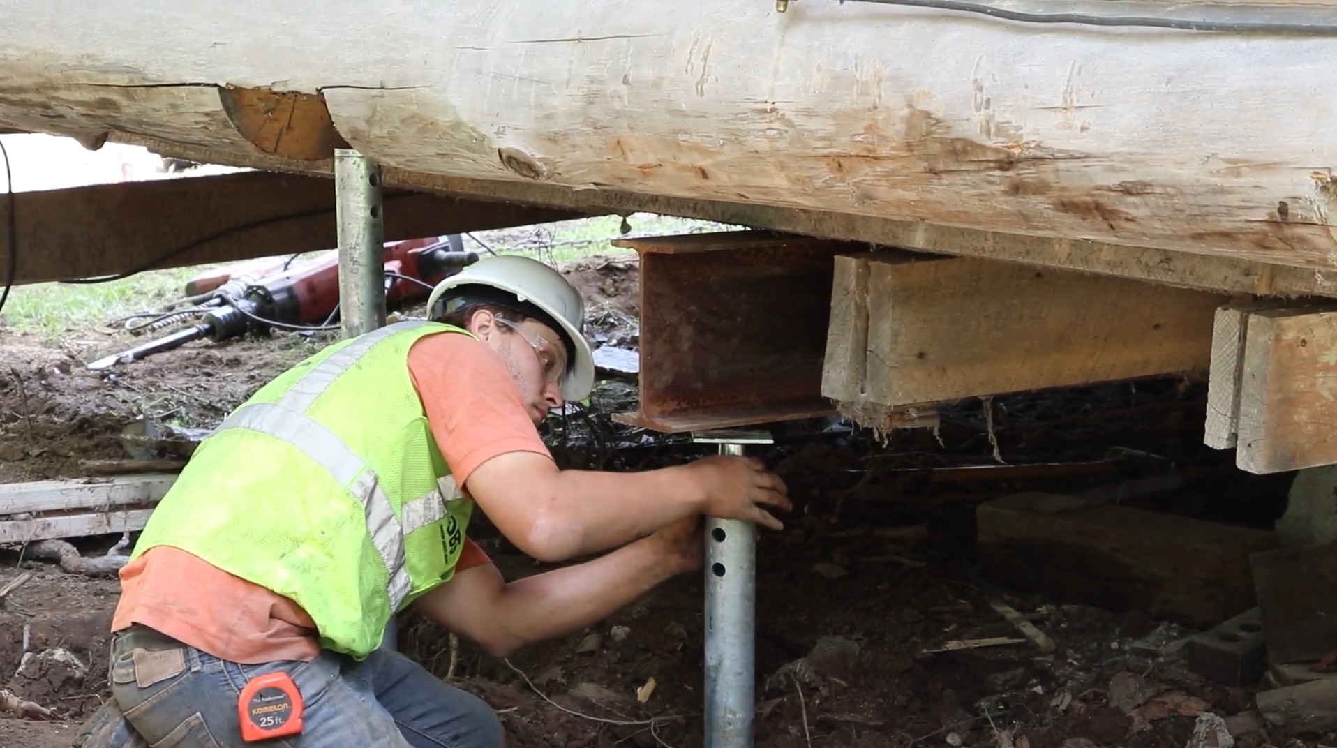 DBS Repair installing foundation support for a boathouse or seasonal property
