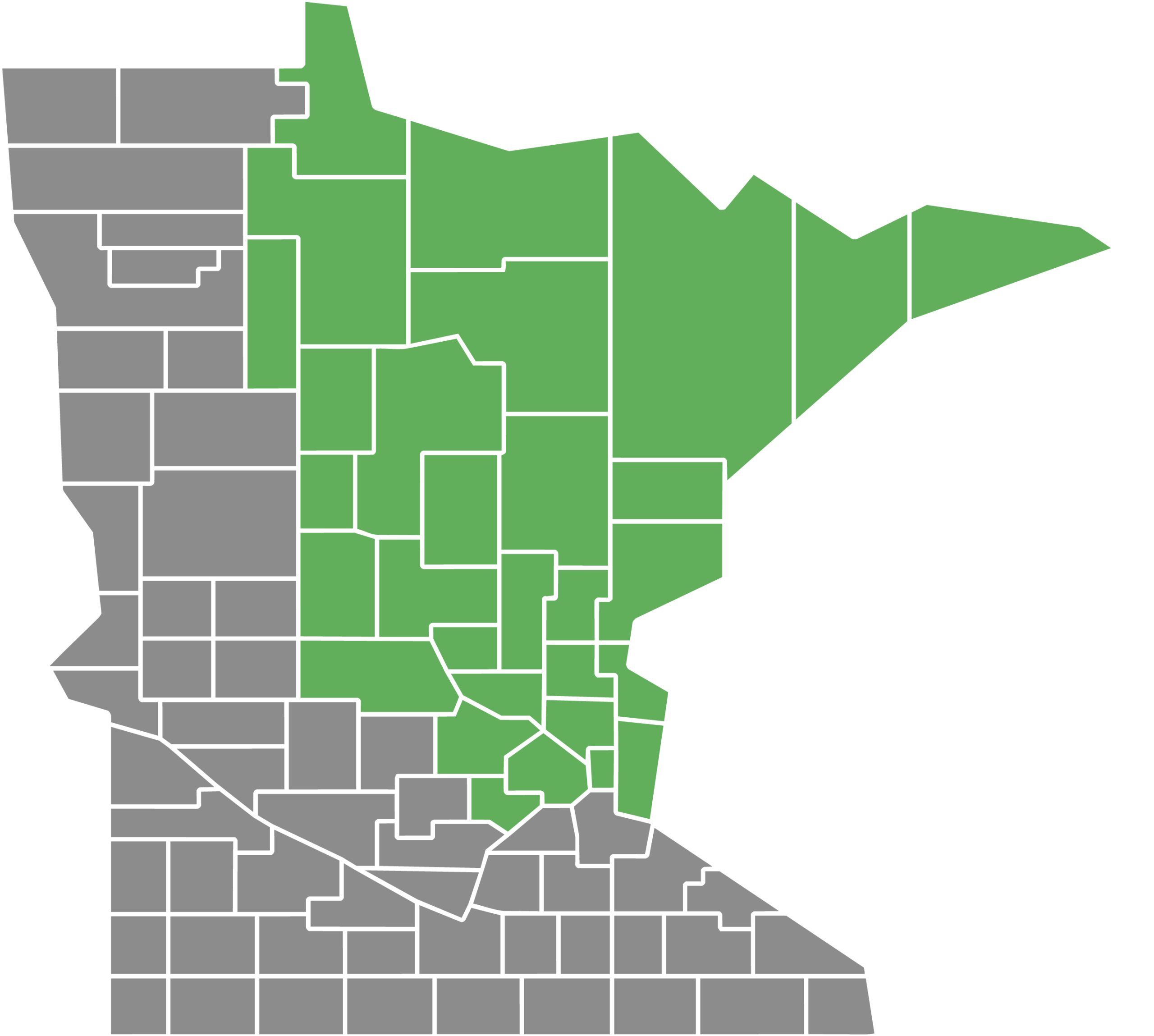 DBS service area map for Minnesota